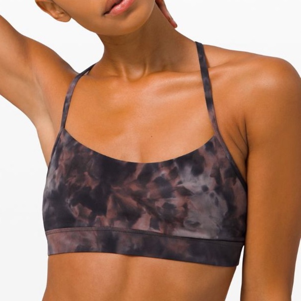 EUC Lululemon Flow Y Bra (Nulu) - Diamond Dye Pitch Pink in size 4